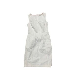 Boden White Cotton Blend Sheath Dress Classic Minimalist Timeless Size 4